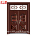 Carved design front main exterior double hot galvanized steel sheet door